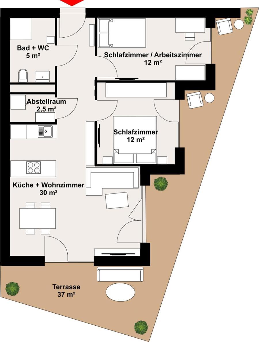 Luxusapartment Mit 40 Qm Terrasse, E-Parkplatz Und Parkplatz Štýrský Hradec Exteriér fotografie